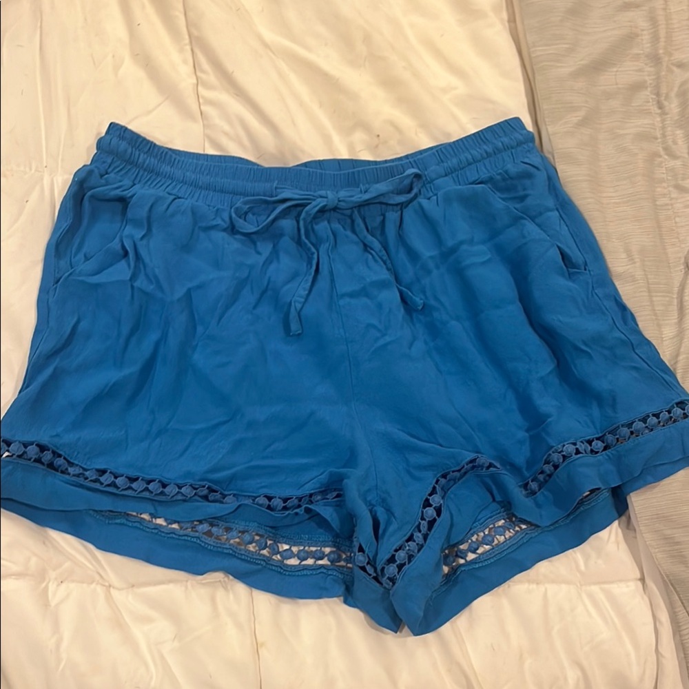 Joy Joy High Waist Blue Shorts with Adjustable Fit